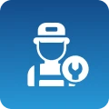 Group icon on blue background